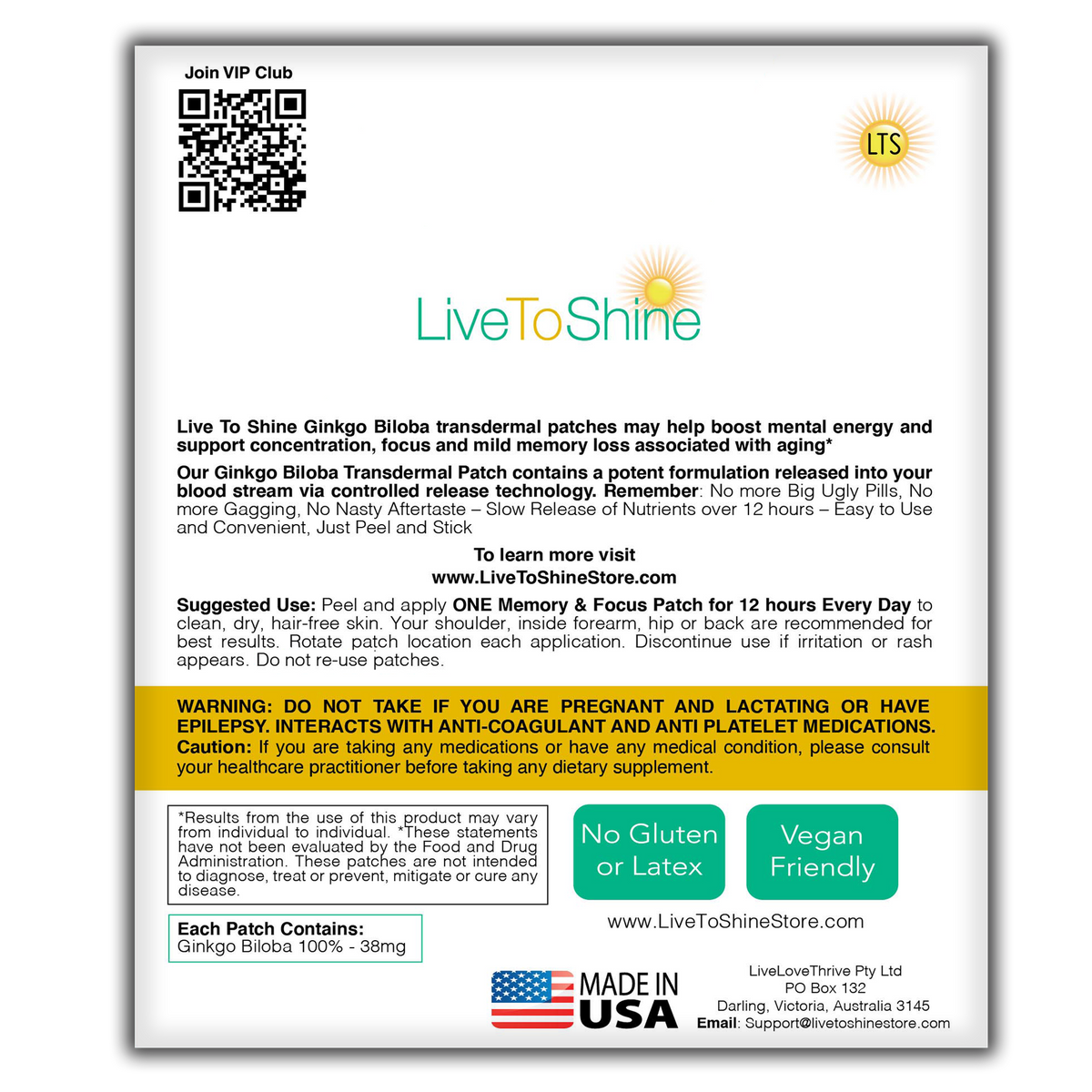 Ginkgo Biloba Patch